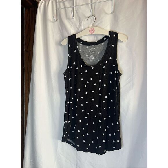 Maurices Black With White Polkadots Tank Top Woman’s Size Small - Picture 1 of 6